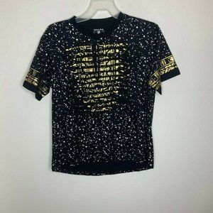 Attitude Gold Mens L Black/White/Gold Short Sleeve